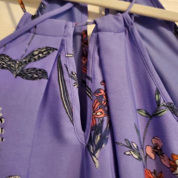 Japna Ladies Size Large Lilac Floral Halter Romper - Picture 2 of 8